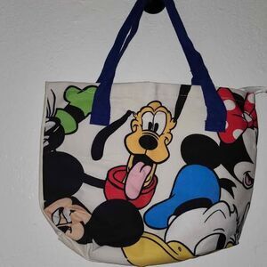 Disney Characters Zippered Canvas Tote Bag